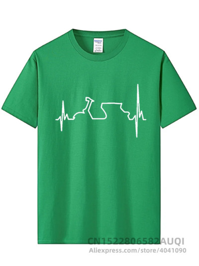 Βαμβακερό μπλουζάκι Αστεία Vespa Heartbeat T-shirts Ανδρικά Harajuku Μπλουζάκια Hip Hop Tees Tops Harajuku Streetwear Fitness