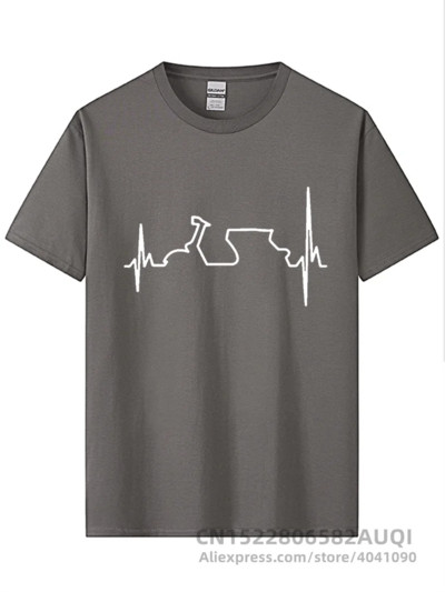 Βαμβακερό μπλουζάκι Αστεία Vespa Heartbeat T-shirts Ανδρικά Harajuku Μπλουζάκια Hip Hop Tees Tops Harajuku Streetwear Fitness