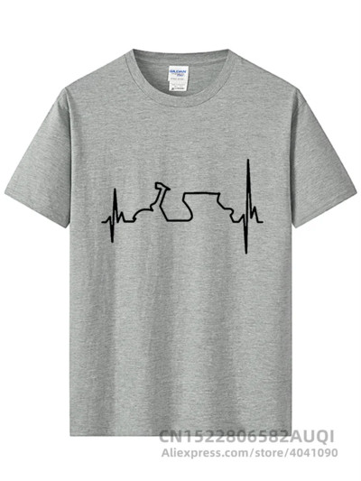 Βαμβακερό μπλουζάκι Αστεία Vespa Heartbeat T-shirts Ανδρικά Harajuku Μπλουζάκια Hip Hop Tees Tops Harajuku Streetwear Fitness
