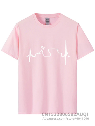 Βαμβακερό μπλουζάκι Αστεία Vespa Heartbeat T-shirts Ανδρικά Harajuku Μπλουζάκια Hip Hop Tees Tops Harajuku Streetwear Fitness
