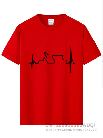 Βαμβακερό μπλουζάκι Αστεία Vespa Heartbeat T-shirts Ανδρικά Harajuku Μπλουζάκια Hip Hop Tees Tops Harajuku Streetwear Fitness