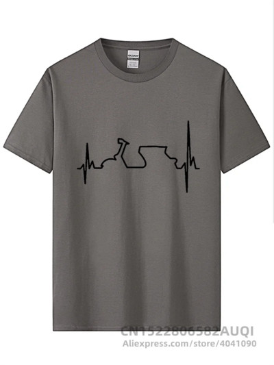 Βαμβακερό μπλουζάκι Αστεία Vespa Heartbeat T-shirts Ανδρικά Harajuku Μπλουζάκια Hip Hop Tees Tops Harajuku Streetwear Fitness