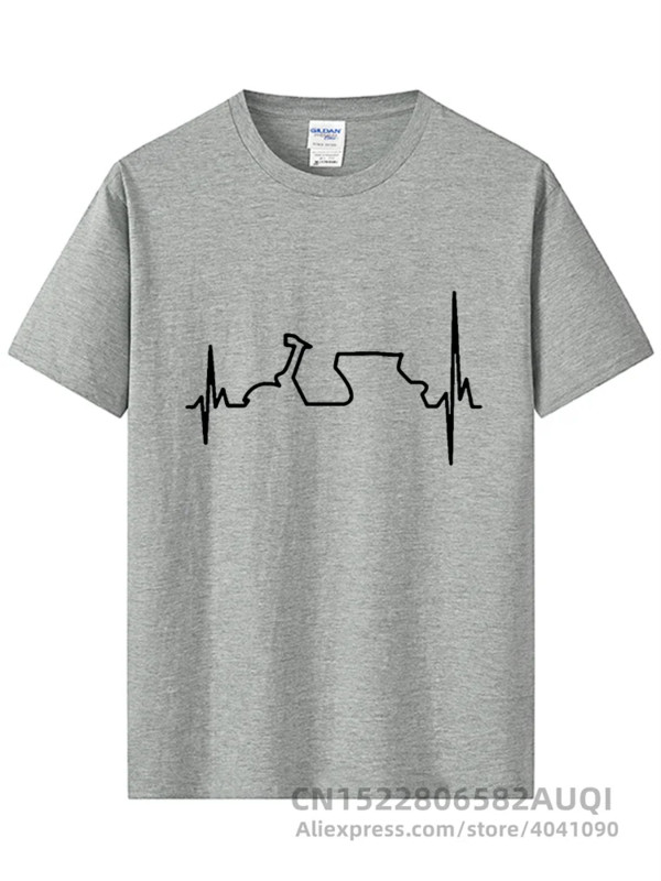 Βαμβακερό μπλουζάκι Αστεία Vespa Heartbeat T-shirts Ανδρικά Harajuku Μπλουζάκια Hip Hop Tees Tops Harajuku Streetwear Fitness
