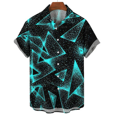 Ljetna ležerna muška košulja Majice kratkih rukava s prugastim printom Prevelike majice Odjeća Crvene ulične modne košulje za muškarce 5xl