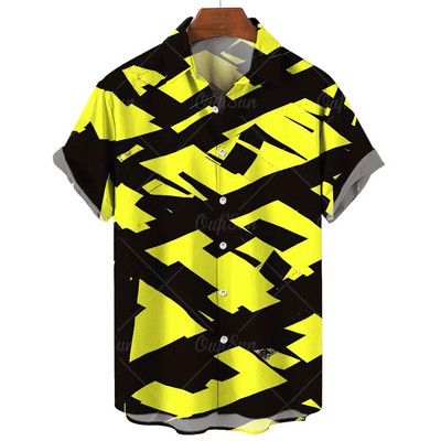 Ljetna ležerna muška košulja Majice kratkih rukava s prugastim printom Prevelike majice Odjeća Crvene ulične modne košulje za muškarce 5xl