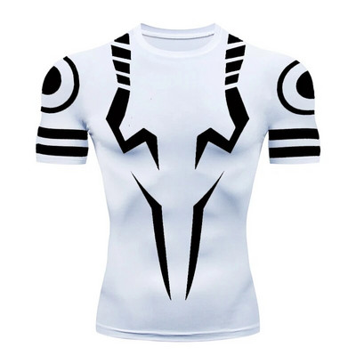 Тениска за мъже Gym Graphic T Shirts Anime Jujutsu Kaisen 3D Print Compression Fitness Undershirt Tee Oversize Men Clothing Top