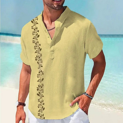 Vyriški vienspalviai marškiniai Laisvalaikio palaidinė Socialiniai kontaktiniai drabužiai Trumpomis rankovėmis Palaidinė Palaidinė Vasariniai kasdieniai marškinėliai Vyriški havajietiški marškinėliai