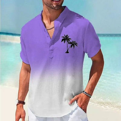 Vyriški vienspalviai marškiniai Laisvalaikio palaidinė Socialiniai kontaktiniai drabužiai Trumpomis rankovėmis Palaidinė Palaidinė Vasariniai kasdieniai marškinėliai Vyriški havajietiški marškinėliai