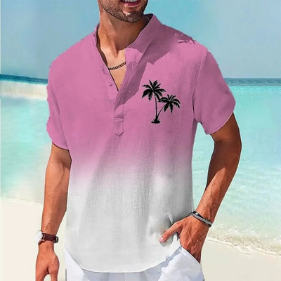 Vyriški vienspalviai marškiniai Laisvalaikio palaidinė Socialiniai kontaktiniai drabužiai Trumpomis rankovėmis Palaidinė Palaidinė Vasariniai kasdieniai marškinėliai Vyriški havajietiški marškinėliai