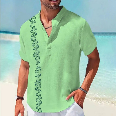 Vyriški vienspalviai marškiniai Laisvalaikio palaidinė Socialiniai kontaktiniai drabužiai Trumpomis rankovėmis Palaidinė Palaidinė Vasariniai kasdieniai marškinėliai Vyriški havajietiški marškinėliai