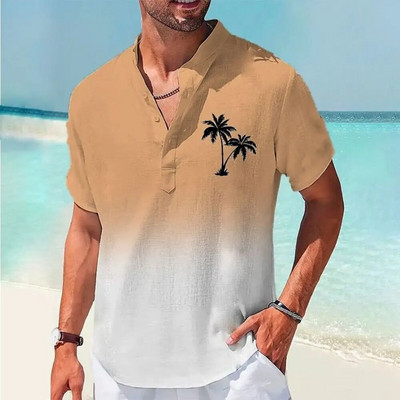 Vyriški vienspalviai marškiniai Laisvalaikio palaidinė Socialiniai kontaktiniai drabužiai Trumpomis rankovėmis Palaidinė Palaidinė Vasariniai kasdieniai marškinėliai Vyriški havajietiški marškinėliai
