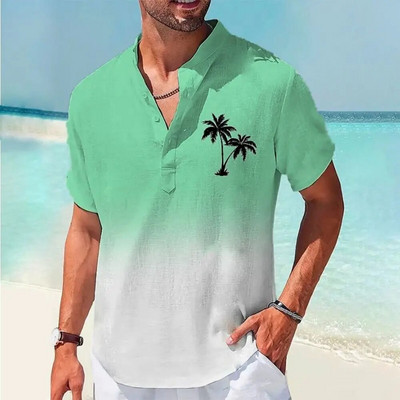 Vyriški vienspalviai marškiniai Laisvalaikio palaidinė Socialiniai kontaktiniai drabužiai Trumpomis rankovėmis Palaidinė Palaidinė Vasariniai kasdieniai marškinėliai Vyriški havajietiški marškinėliai