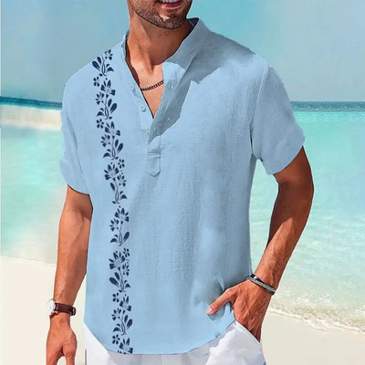 Vyriški vienspalviai marškiniai Laisvalaikio palaidinė Socialiniai kontaktiniai drabužiai Trumpomis rankovėmis Palaidinė Palaidinė Vasariniai kasdieniai marškinėliai Vyriški havajietiški marškinėliai