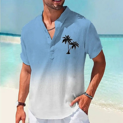 Vyriški vienspalviai marškiniai Laisvalaikio palaidinė Socialiniai kontaktiniai drabužiai Trumpomis rankovėmis Palaidinė Palaidinė Vasariniai kasdieniai marškinėliai Vyriški havajietiški marškinėliai