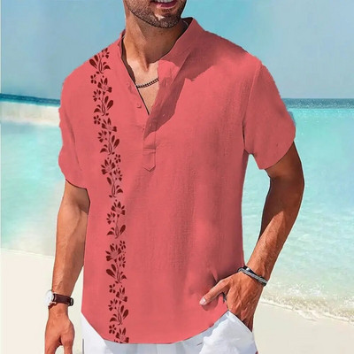 Vyriški vienspalviai marškiniai Laisvalaikio palaidinė Socialiniai kontaktiniai drabužiai Trumpomis rankovėmis Palaidinė Palaidinė Vasariniai kasdieniai marškinėliai Vyriški havajietiški marškinėliai
