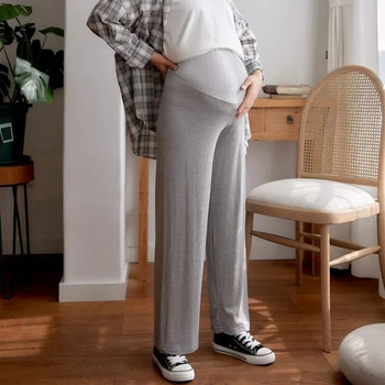 Модни широки панталони за жени Панталони за бременни с плавна кройка Пролетно и есенно облекло за бременни