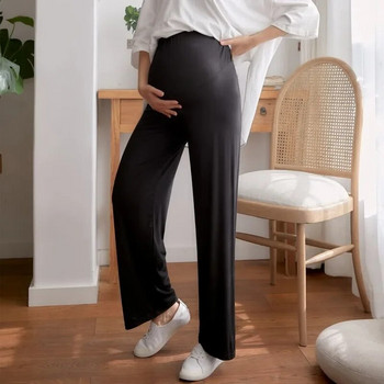 Μοντέρνο παντελόνι με φαρδύ πόδι για γυναίκες Παντελόνια εγκυμοσύνης με ανοιξιάτικα και φθινοπωρινά ρούχα εγκυμοσύνης
