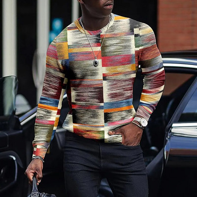 Jesen Nove majice s 3D ispisom Grafičke majice s okruglim izrezom i dugim rukavima, uniseks majice Popularna ležerna muška odjeća y2k gornji dijelovi