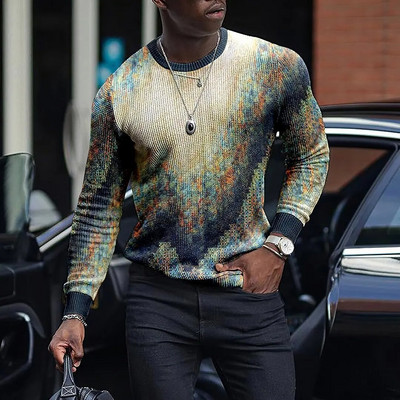 Jesen Nove majice s 3D ispisom Grafičke majice s okruglim izrezom i dugim rukavima, uniseks majice Popularna ležerna muška odjeća y2k gornji dijelovi