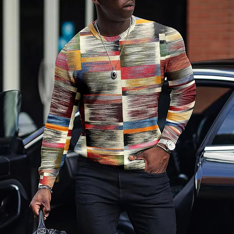 Jesen Nove majice s 3D ispisom Grafičke majice s okruglim izrezom i dugim rukavima, uniseks majice Popularna ležerna muška odjeća y2k gornji dijelovi