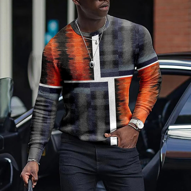 Jesen Nove majice s 3D ispisom Grafičke majice s okruglim izrezom i dugim rukavima, uniseks majice Popularna ležerna muška odjeća y2k gornji dijelovi