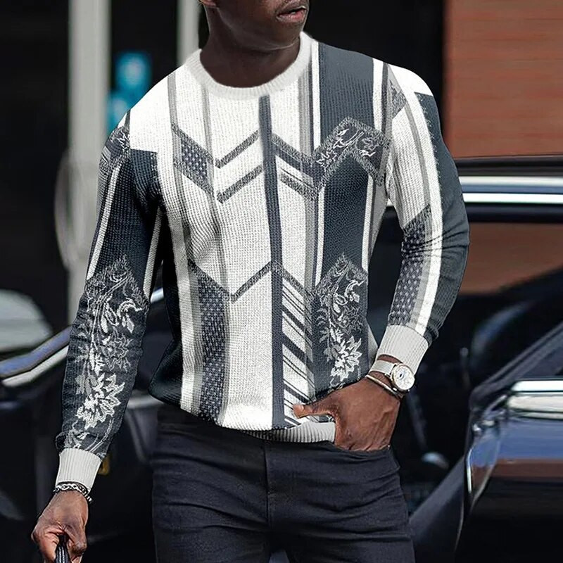 Jesen Nove majice s 3D ispisom Grafičke majice s okruglim izrezom i dugim rukavima, uniseks majice Popularna ležerna muška odjeća y2k gornji dijelovi