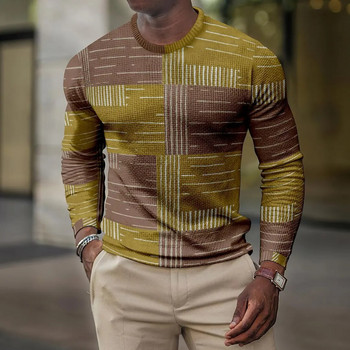Есенни нови графични тениски с 3D печат Улични унисекс тениски с кръгло деколте и дълги ръкави Популярни мъжки ежедневни дрехи Y2K горнища