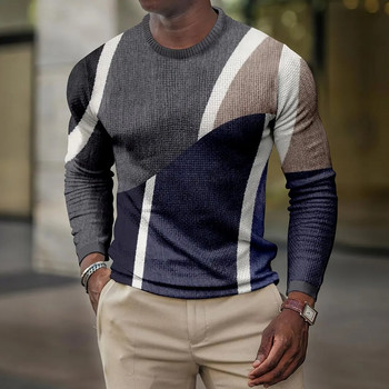 Есенни нови графични тениски с 3D печат Улични унисекс тениски с кръгло деколте и дълги ръкави Популярни мъжки ежедневни дрехи Y2K горнища