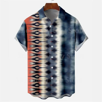 Cămașă casual cu mânecă scurtă, hawaiană, ocazională, pentru bărbați