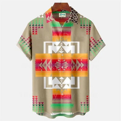 Cămașă casual cu mânecă scurtă, hawaiană, ocazională, pentru bărbați