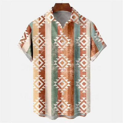 Cămașă casual cu mânecă scurtă, hawaiană, ocazională, pentru bărbați