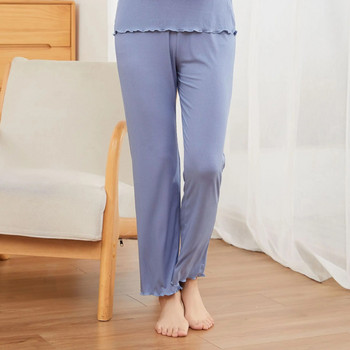Fdfklak Модални панталони за бременни Свободни ежедневни панталони с широки крачоли Спално облекло за бременни жени Пролет Есен Дрехи за бременни