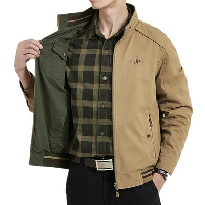 Brand Double-sided Military Jacket Men 7XL 8XL Spring Autumn Cotton Business Casual Multi-pocket Men`s Jackets chaquetas hombre