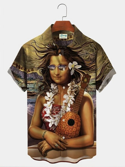 Ljetne havajske košulje za muškarce 3d Vintage Music Rocker Gitara Print Majica za plažu kratkih rukava Top majice Harajuku Ropa Hombre 5XL