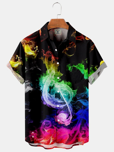 Ljetne havajske košulje za muškarce 3d Vintage Music Rocker Gitara Print Majica za plažu kratkih rukava Top majice Harajuku Ropa Hombre 5XL