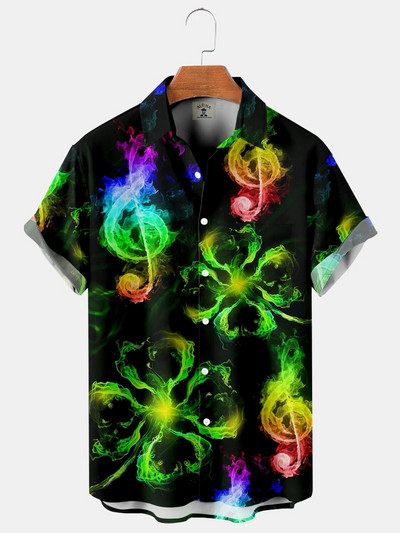 Ljetne havajske košulje za muškarce 3d Vintage Music Rocker Gitara Print Majica za plažu kratkih rukava Top majice Harajuku Ropa Hombre 5XL