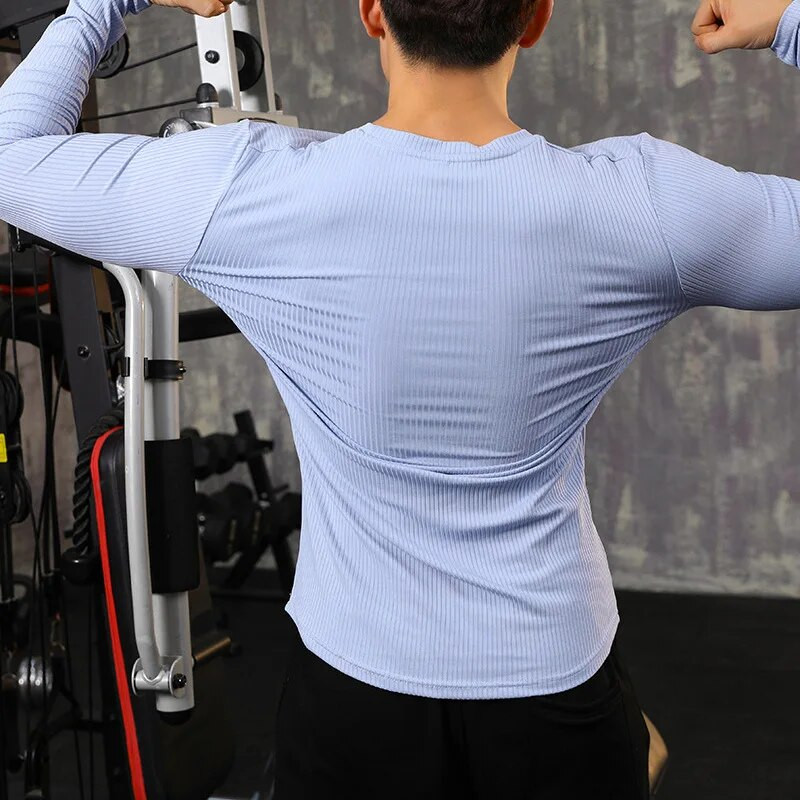 Jesen Sport fitness dugih rukava muška majica kratkih rukava slobodno vrijeme vježbanje na otvorenom brzo sušenje zategnut trening mišića majica fitness odjeća