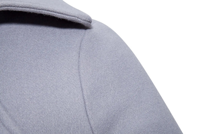 Jesenski i zimski odjevni stil, muški jednobojni vuneni kaput, muška korejska verzija, svestrana vjetrovka srednje dužine na rever