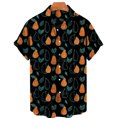 Férfi 3D nyomtatás Luxus Dizájner Középkori Ruházat Trópusi Gyümölcs Hawaii Harajuku Divat Stílus Tiki Nagy méretű virágos ing