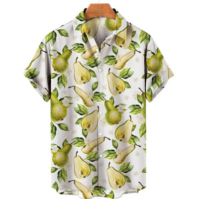 Férfi 3D nyomtatás Luxus Dizájner Középkori Ruházat Trópusi Gyümölcs Hawaii Harajuku Divat Stílus Tiki Nagy méretű virágos ing