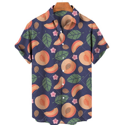 Férfi 3D nyomtatás Luxus Dizájner Középkori Ruházat Trópusi Gyümölcs Hawaii Harajuku Divat Stílus Tiki Nagy méretű virágos ing