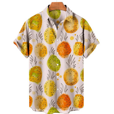 Férfi 3D nyomtatás Luxus Dizájner Középkori Ruházat Trópusi Gyümölcs Hawaii Harajuku Divat Stílus Tiki Nagy méretű virágos ing
