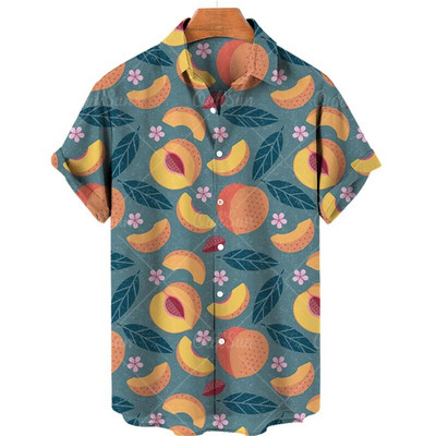 Férfi 3D nyomtatás Luxus Dizájner Középkori Ruházat Trópusi Gyümölcs Hawaii Harajuku Divat Stílus Tiki Nagy méretű virágos ing