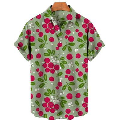 Férfi 3D nyomtatás Luxus Dizájner Középkori Ruházat Trópusi Gyümölcs Hawaii Harajuku Divat Stílus Tiki Nagy méretű virágos ing