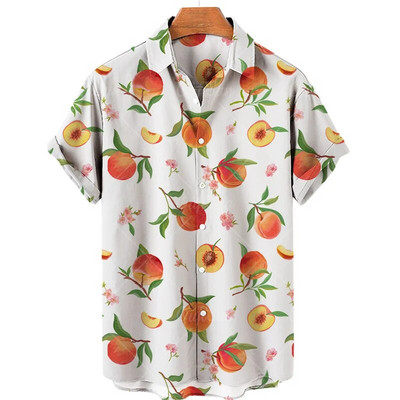 Férfi 3D nyomtatás Luxus Dizájner Középkori Ruházat Trópusi Gyümölcs Hawaii Harajuku Divat Stílus Tiki Nagy méretű virágos ing
