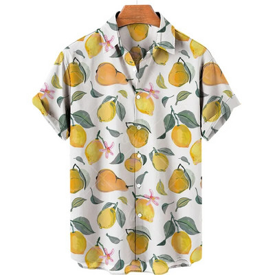 Férfi 3D nyomtatás Luxus Dizájner Középkori Ruházat Trópusi Gyümölcs Hawaii Harajuku Divat Stílus Tiki Nagy méretű virágos ing