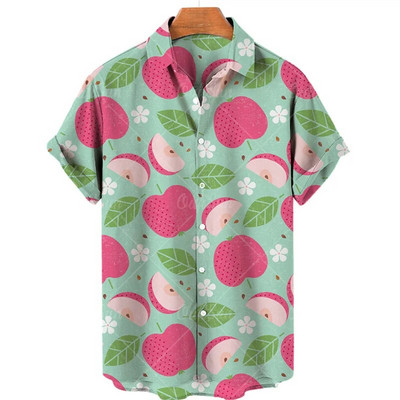 Férfi 3D nyomtatás Luxus Dizájner Középkori Ruházat Trópusi Gyümölcs Hawaii Harajuku Divat Stílus Tiki Nagy méretű virágos ing