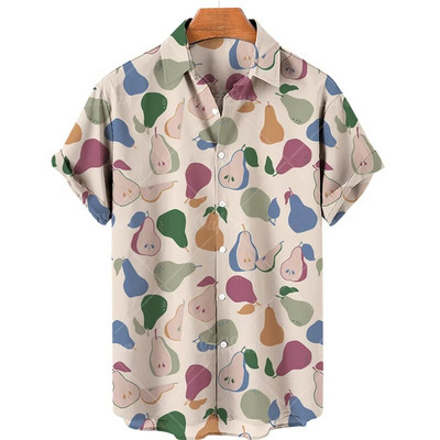 Férfi 3D nyomtatás Luxus Dizájner Középkori Ruházat Trópusi Gyümölcs Hawaii Harajuku Divat Stílus Tiki Nagy méretű virágos ing