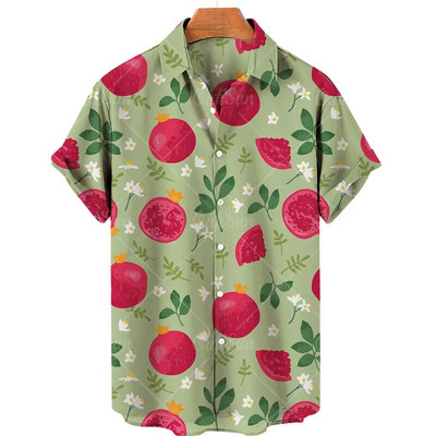 Férfi 3D nyomtatás Luxus Dizájner Középkori Ruházat Trópusi Gyümölcs Hawaii Harajuku Divat Stílus Tiki Nagy méretű virágos ing