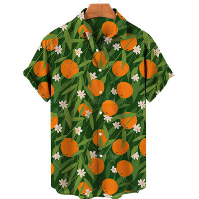 Férfi 3D nyomtatás Luxus Dizájner Középkori Ruházat Trópusi Gyümölcs Hawaii Harajuku Divat Stílus Tiki Nagy méretű virágos ing